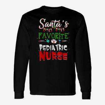 Santa's Favorite Pediatric Nurse Long Sleeve T-Shirt - Monsterry