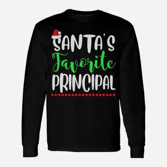 Santa's Favorite Principal School Gift Funny Xmas Sweatshirt Unisex Long Sleeve | Crazezy AU