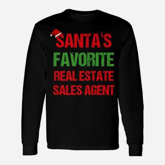 Santas Favorite Real Estate Sales Agent Christmas Shirt Unisex Long Sleeve | Crazezy DE