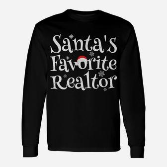 Santa's Favorite Realtor Christmas Mens Womens Funny Gift Unisex Long Sleeve | Crazezy