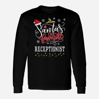 Santa's Favorite Receptionist Funny Christmas Xmas Hat Sweatshirt Unisex Long Sleeve | Crazezy UK