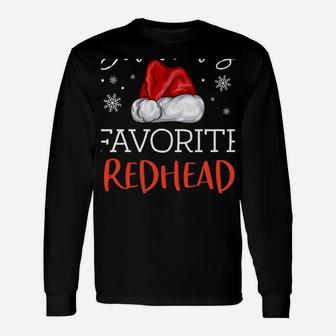 Santa's Favorite Redhead Funny Pajama Christmas Ginger Gift Unisex Long Sleeve | Crazezy DE