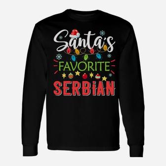 Santa's Favorite Serbian Long Sleeve T-Shirt - Monsterry DE