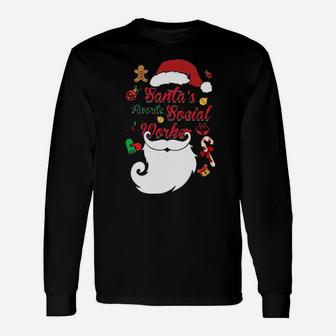 Santa's Favorite Social Worker Long Sleeve T-Shirt - Monsterry AU