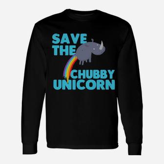 Save The Chubby Unicorns Rhino Unicorn Lgbt Long Sleeve T-Shirt - Monsterry CA