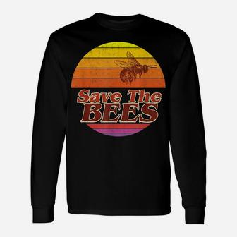 Save The Bees T-Shirt Flower Men Women Vintage Retro Fashion Unisex Long Sleeve | Crazezy DE