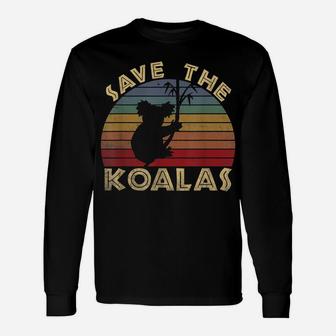Save The Koala Vintage Retro Sunset Animal Lovers Gift Unisex Long Sleeve | Crazezy AU