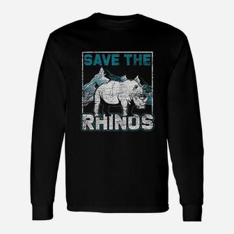 Save The Rhinos Animal Unisex Long Sleeve | Crazezy UK