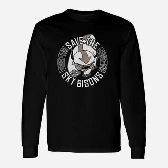 Save The Sky Bisons With Bison Head Unisex Long Sleeve | Crazezy