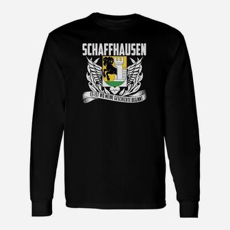 Schaffhausen Wappen Adler Motiv Herren Langarmshirts, Souvenir Design - Seseable