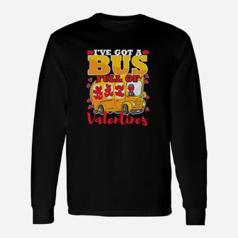 School Bus Driver Valentines Day Cute Long Sleeve T-Shirt - Monsterry UK