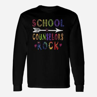 School Counselors Rock Awesome Motivation Back To School Unisex Long Sleeve | Crazezy