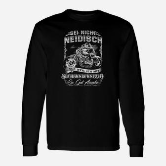 Schwarzes Biker Langarmshirts Motorrad & Spruch Sei Nicht Neidisch - Seseable