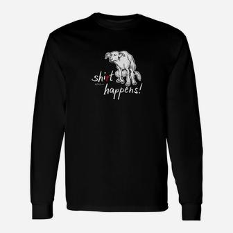 Schwarzes Bulldoggen Langarmshirts für Herren mit lustigem Spruch - Seseable