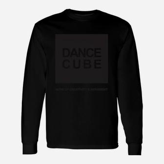 Schwarzes Dance Cube Langarmshirts, Grafikdruck für Tänzer - Seseable