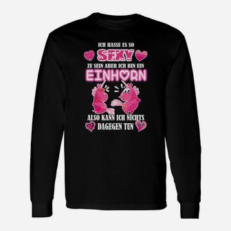 Schwarzes Einhorn Langarmshirts mit Lustigem Spruch für Einhornfans - Seseable