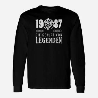 Schwarzes Langarmshirts 1987 Die Geburt von Legenden, Vintage Design - Seseable