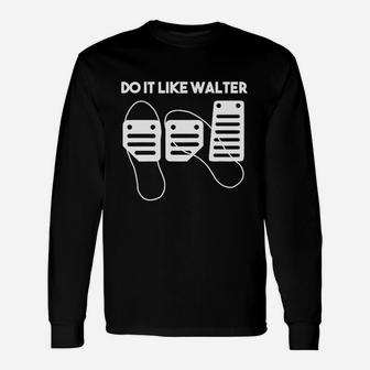 Schwarzes Langarmshirts Do It Like Walter mit Stilisierten Figuren, Motivshirt - Seseable