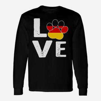 Schwarzes Langarmshirts Love-Pfotenabdruck, Ideal für Tierliebhaber - Seseable