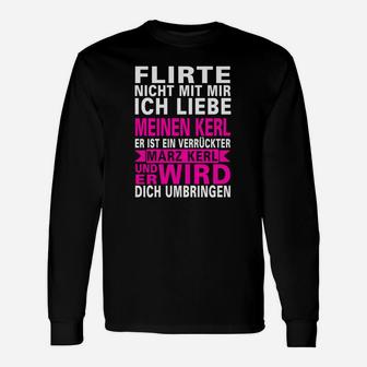 Schwarzes Langarmshirts mit Neon Warnhinweis & Liebeserklärung - Seseable