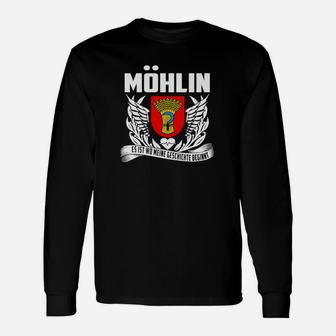 Schwarzes Mohlin Adlerschild Langarmshirts mit Motto - Seseable