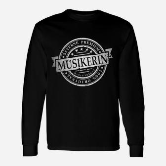 Schwarzes Vintage Musik-Themen Langarmshirts für Musikerinnen - Seseable