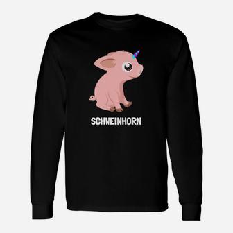 Schweinhorn Lustiges Einhorn-Schwein Langarmshirts, Spaßiges Outfit - Seseable