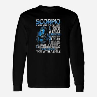 Scorpio Will Keep It Real Prideful Scorpio Zodiac Unisex Long Sleeve | Crazezy UK
