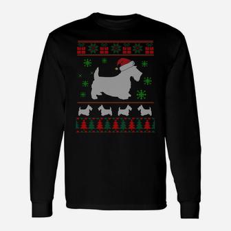 Scottie Dog Ugly Christmas Sweater Gift For Dog Lovers Sweatshirt Unisex Long Sleeve | Crazezy AU