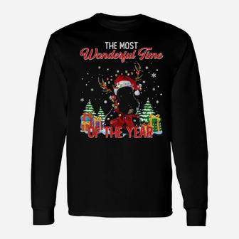 Scottish Terrier Santa The Most Wonderful Time Of The Year Long Sleeve T-Shirt - Monsterry DE