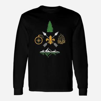 Scout Campfire Camp Compass Hiking Adventure Unisex Long Sleeve | Crazezy UK