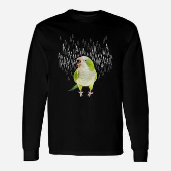 Screaming Green Quaker Parrot Unisex Long Sleeve | Crazezy UK