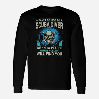 Scuba Diver Shirt Long Sleeve T-Shirt - Thegiftio UK