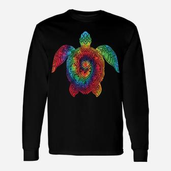 Sea Turtle Ocean Tie Dye Rainbow Hippie Costume Hippy Gift Unisex Long Sleeve | Crazezy CA