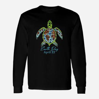 Sea Turtle Planet Funny Love World Environment Earth Day Unisex Long Sleeve | Crazezy