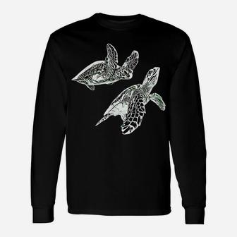 Sea Turtle Sea Animals Motif Ocean Turtles Colorful Design Unisex Long Sleeve | Crazezy
