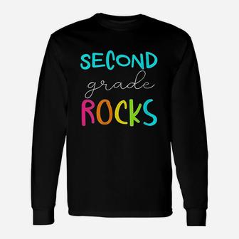 Second Grade Rocks Team 2Nd Grade Teacher Unisex Long Sleeve | Crazezy CA