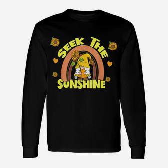 Seek The Sunshine Gnome Sunflower Summer Lovers Unisex Long Sleeve | Crazezy AU