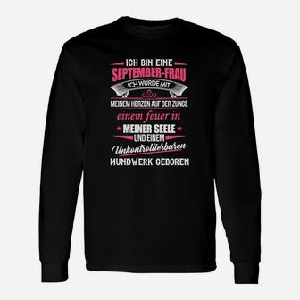 Septemberfrau Stolz Geburtstags-Langarmshirts mit Motto - Seseable