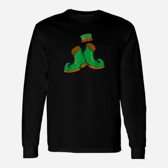 Shamrock Leprechaun Sneaker St Patricks Day Irish Long Sleeve T-Shirt - Monsterry