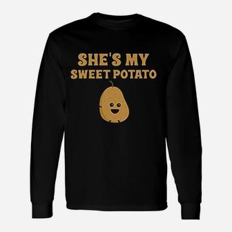 She Is My Sweet Potato Yes I Yam Cute Food Couples Unisex Long Sleeve | Crazezy