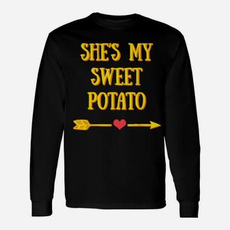 She's My Sweet Potato I Yam Couple's Matching Long Sleeve T-Shirt - Monsterry UK
