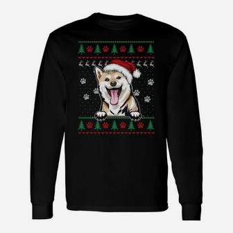 Shiba Inu Christmas Ugly Sweater Funny Dog Lover Xmas Gift Sweatshirt Unisex Long Sleeve | Crazezy
