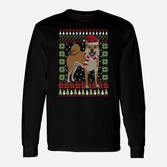 Shiba Inu Ugly Christmas Funny Holiday Dog Lover Xmas Gift Sweatshirt Unisex Long Sleeve | Crazezy