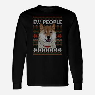 Shiba Inu Ugly Christmas Sweater Design Sweatshirt Unisex Long Sleeve | Crazezy CA