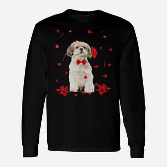Shih Tzu Dog Valentines Day Long Sleeve T-Shirt - Monsterry AU