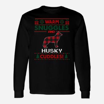 Siberian Husky Dog Christmas Pajama Shirt Ugly Christmas Sweatshirt Unisex Long Sleeve | Crazezy