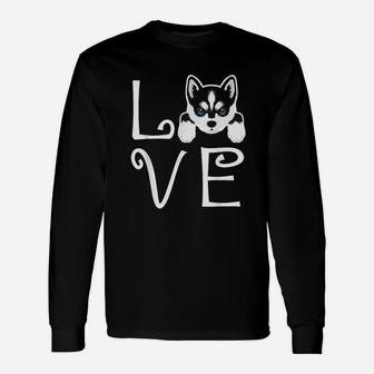 Siberian Husky Love Dog Unisex Long Sleeve | Crazezy