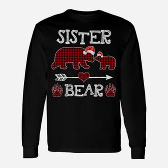 Sister Bear Christmas Pajama Red Plaid Buffalo Family Unisex Long Sleeve | Crazezy UK