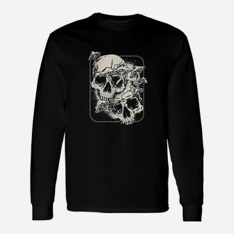 Skull Morel Mushrooms Mycologist Goth Mushroom Art Unisex Long Sleeve | Crazezy DE